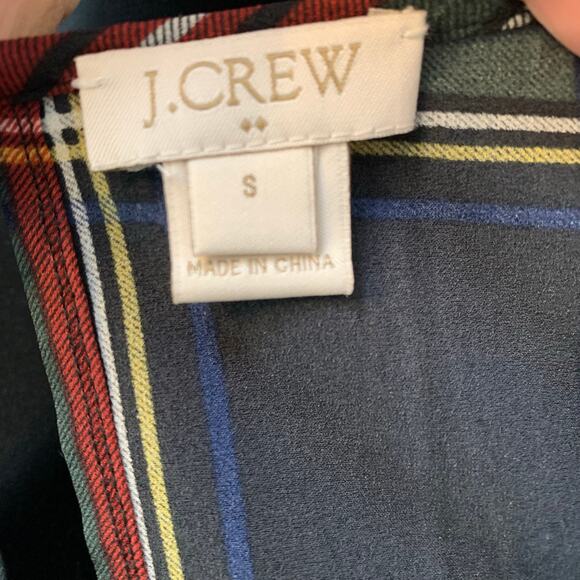 J. Crew Factory Drapey Tartan Plaid Short Sleeve Top Size Small - Picture 8 of 8